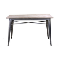 Tavolo ferro bristol top in legno galvanizzato cm 160x80h76