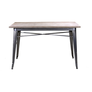 Tavolo ferro bristol top in legno galvanizzato cm 160x80h76