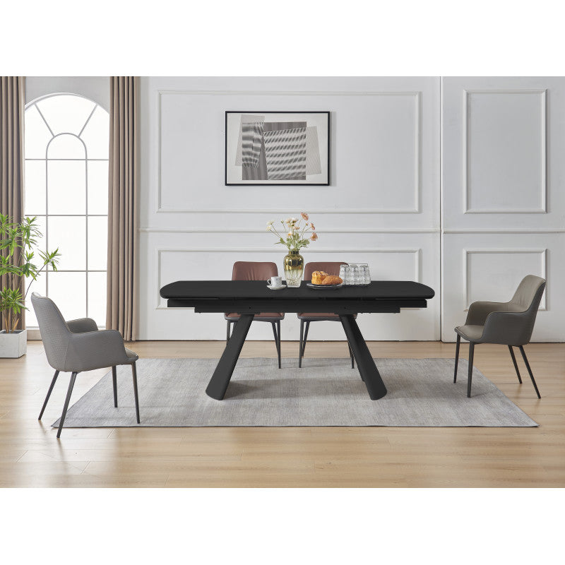 Tavolo Finlay Dimensione 200(280)*100*76 Top Nero + Gambe Nere