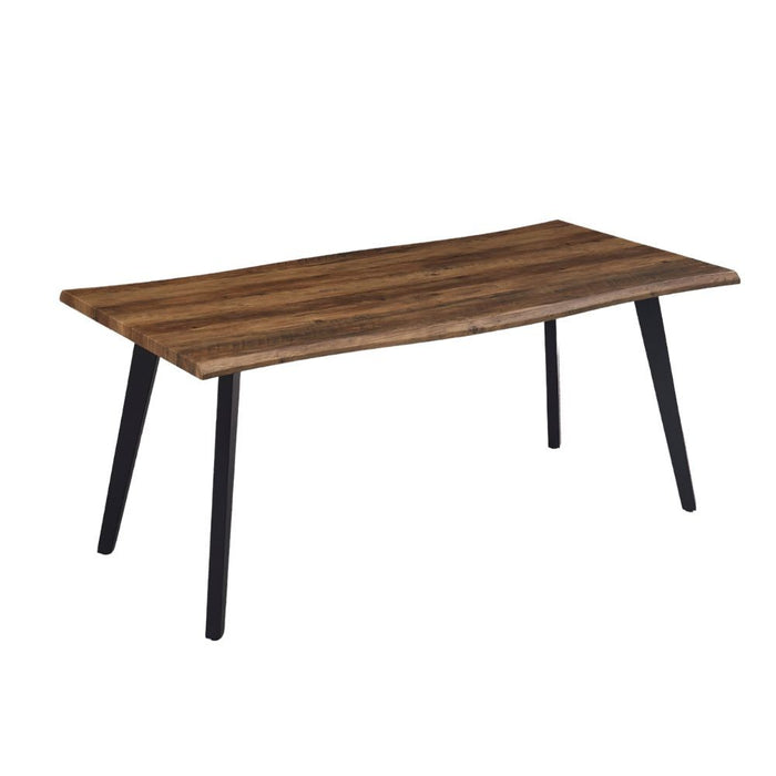 Tavolo fisso Regatta con piano effetto noce e gambe in metallo nero 180x90x76H