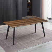 Tavolo fisso Regatta con piano effetto noce e gambe in metallo nero 180x90x76H