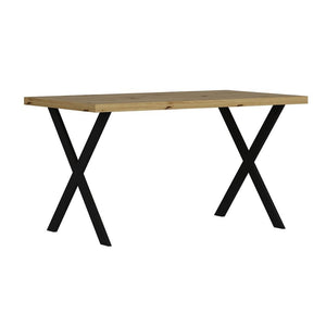 Tavolo fisso rettangolare Brayn colore rovere 139x80x76H gambe in metallo nero