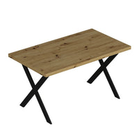 Tavolo fisso rettangolare Brayn colore rovere 139x80x76H gambe in metallo nero