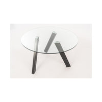 Tavolo Fisso Rondò in Vetro Temperato e Gambe Antracite