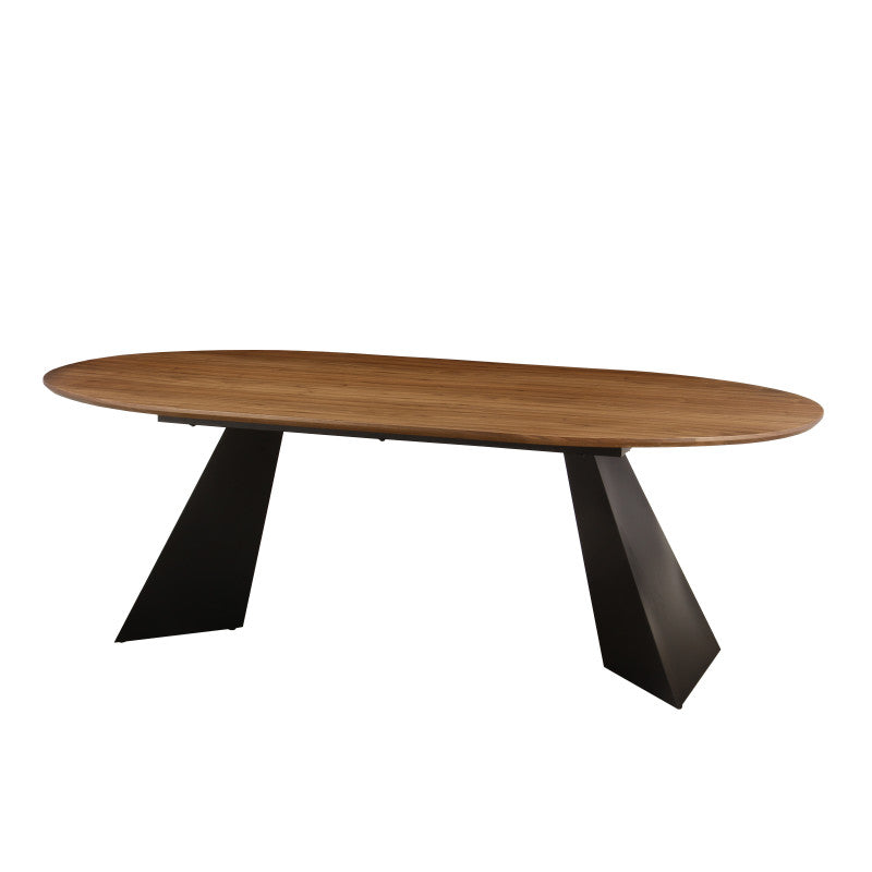 Tavolo Fisso Tyler 220x110x76cm Top Naturale Gambe Nere