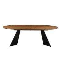 Tavolo Fisso Tyler 220x110x76cm Top Naturale Gambe Nere