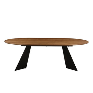 Tavolo Fisso Tyler 220x110x76cm Top Naturale Gambe Nere