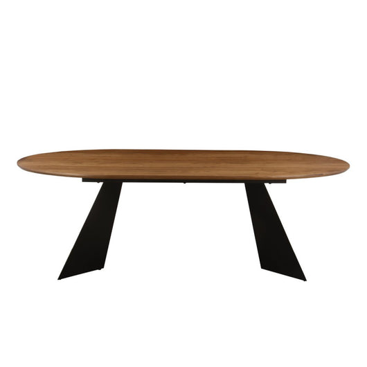 Tavolo Fisso Tyler 220x110x76cm Top Naturale Gambe Nere