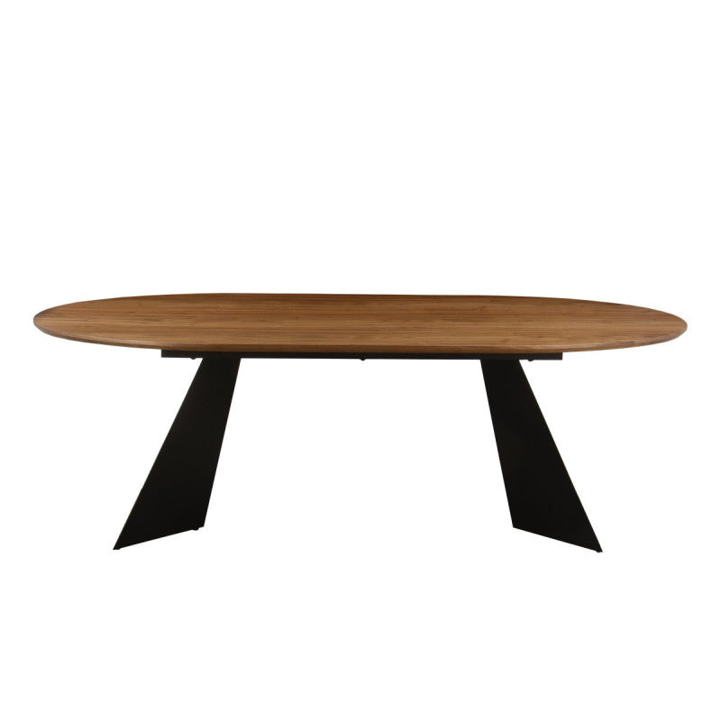 Tavolo Fisso Tyler 220x110x76cm Top Naturale Gambe Nere