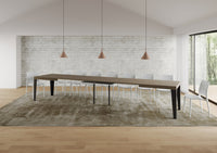 Tavolo allungabile 200/460x90 cm Flame tortora gambe antracite