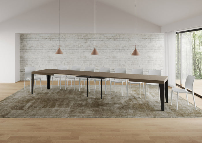 Tavolo allungabile 200/460x90 cm Flame tortora gambe antracite