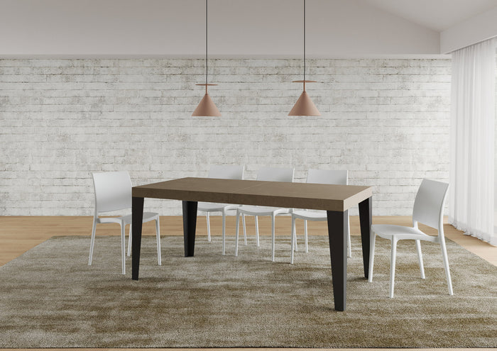 Tavolo allungabile 200/304x90 cm Flame Premium tortora gambe antracite