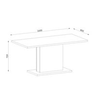 Tavolo Follow 162 colore rovere 160x80x75.90 cm