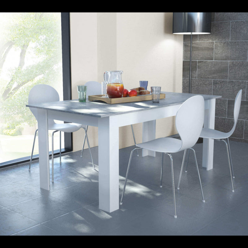 TAVOLO GEMMA BIANCO E GRIGIO EFFETTO CEMENTO