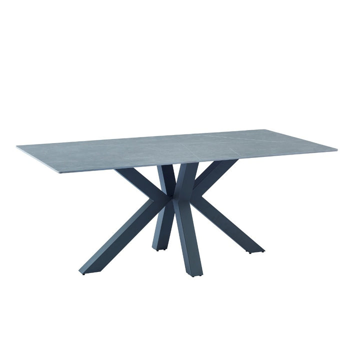 Tavolo Germany piano ceramica effetto marmo grigio opaco 180x90 cm.