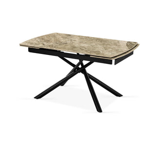 Tavolo Helsinki 140(200)*90*76 Top In Ceramica Amica Marrone Lucido