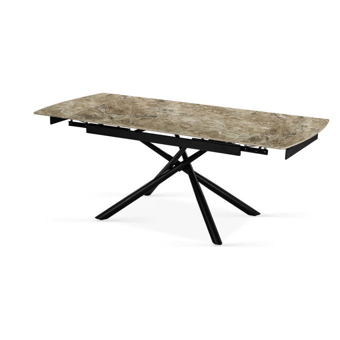 Tavolo Helsinki 140(200)*90*76 Top In Ceramica Amica Marrone Lucido