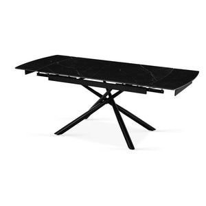 Tavolo Helsinki 140(200)*90*76 Top In Ceramica Amica Nero Opaco