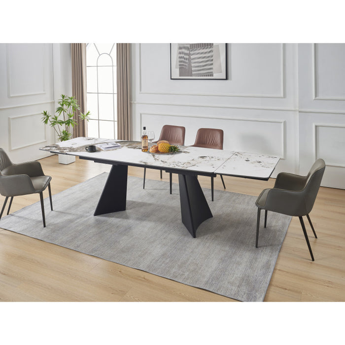 Tavolo Holger Dimensione 180(240)*90*76 Top Marrone + Gambe Nere