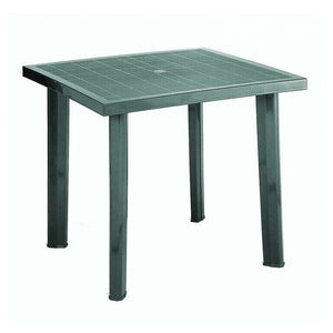 Trade Shop - Tavolo In Plastica Da Giardino Tavola Quadrata Verde 80x75xh72cm Resistente 020353 -