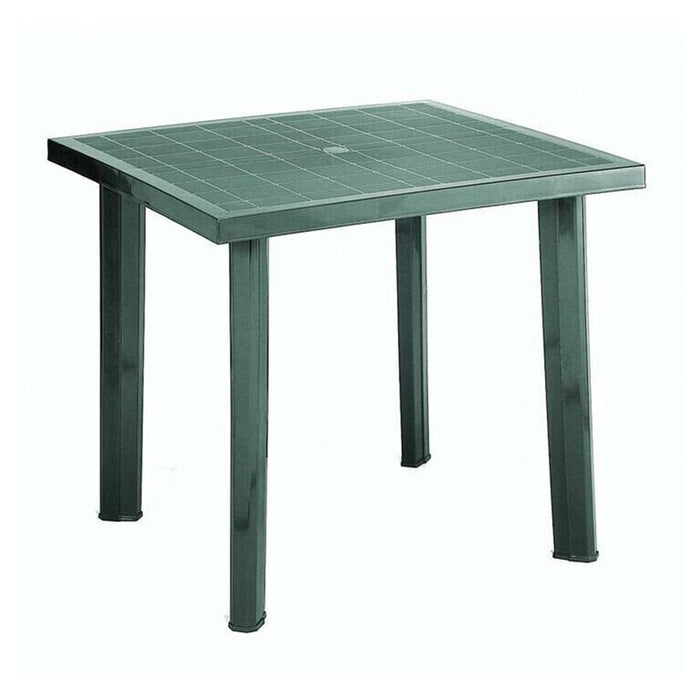 Trade Shop - Tavolo In Plastica Da Giardino Tavola Quadrata Verde 80x75xh72cm Resistente 020353 -