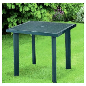 Trade Shop - Tavolo In Plastica Da Giardino Tavola Quadrata Verde 80x75xh72cm Resistente 020353 -