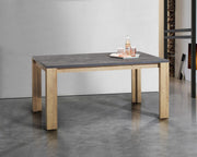 Tavolo moderno industry in finitura Grigio smoke e Rovere, ZCMVTTTL4717