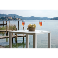 Tavolo Iseo Alto In Acciaio 60X60 Bianco Moia