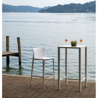 Tavolo Iseo Alto In Acciaio 60X60 Bianco Moia