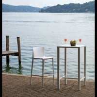 Tavolo Iseo Alto In Acciaio 60X60 Bianco Moia