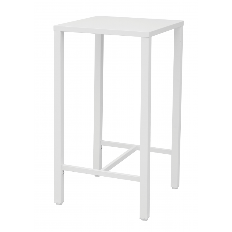 Tavolo Iseo Alto In Acciaio 60X60 Bianco Moia