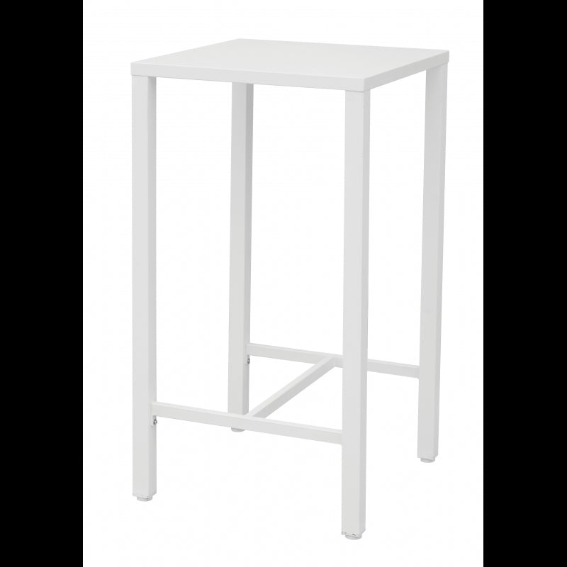 Tavolo Iseo Alto In Acciaio 60X60 Bianco Moia