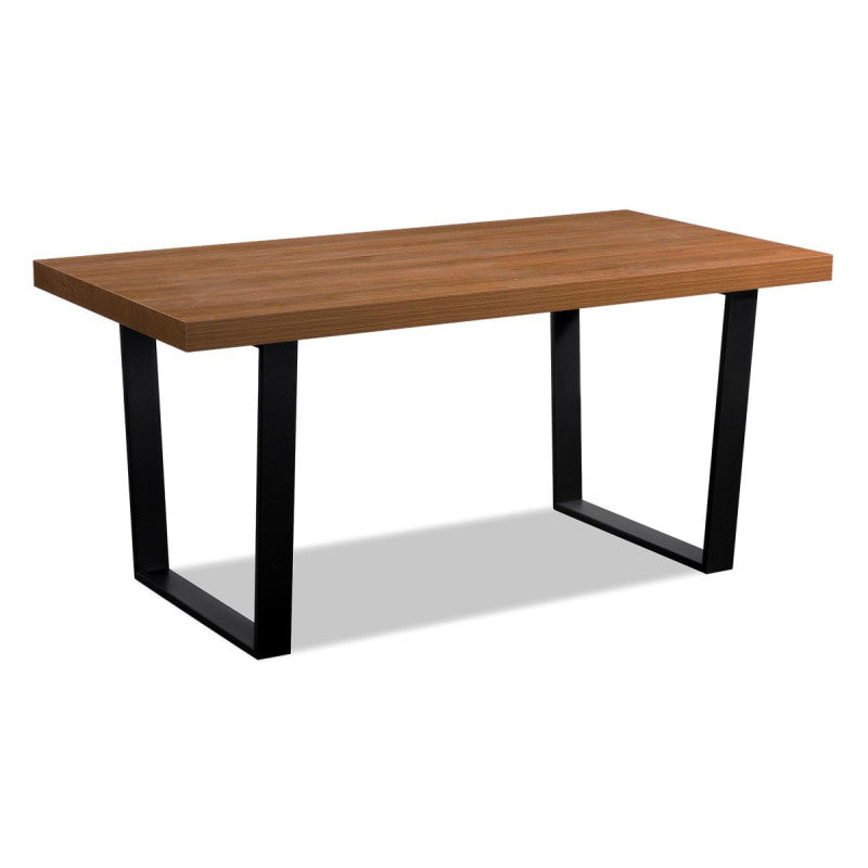 Tavolo Jacob 180x90x75cm Piano In Mdf + Melamina Rovere Gambe Nere