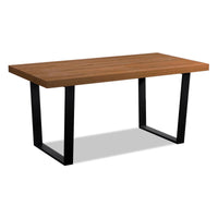 Tavolo Jacob 180x90x75cm Piano In Mdf + Melamina Rovere Gambe Nere