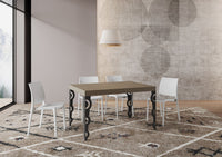 Tavolo allungabile 120/204x80 cm Karamay tortora gambe antracite