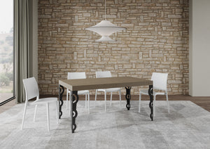 Tavolo allungabile 160/420x90 cm Karamay Premium tortora gambe antracite