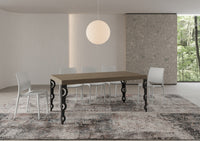 Tavolo allungabile 180/284x90 cm Karamay Premium tortora gambe antracite