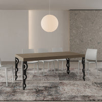 Tavolo allungabile 200/304x90 cm Karamay tortora gambe antracite