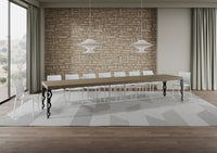 Tavolo allungabile 160/420x90 cm Karamay Premium tortora gambe antracite