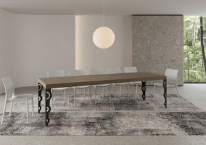 Tavolo allungabile 180/440x90 cm Karamay Premium tortora gambe antracite