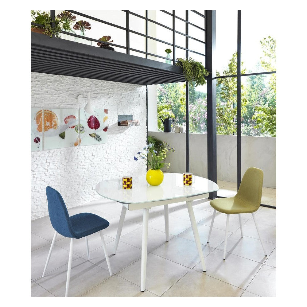 Tavolo Kyoto Four Allungabile in Vetro Temperato Bianco fino a 180cm