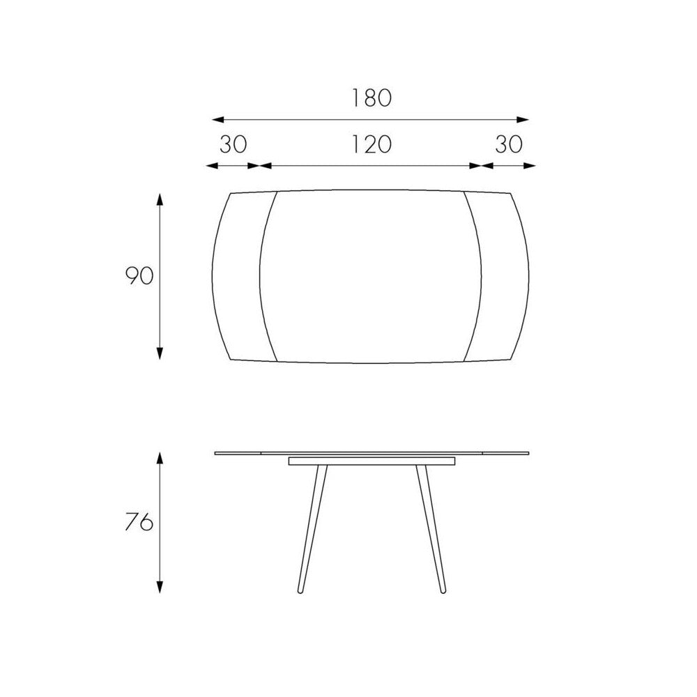 Tavolo Kyoto Four Allungabile in Vetro Temperato Bianco fino a 180cm