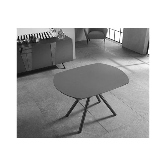 Tavolo Kyoto Four Allungabile in Vetro Temperato Grigio Grafite fino a 180cm