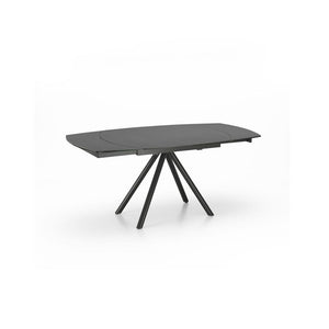 Tavolo Kyoto Four Allungabile in Vetro Temperato Grigio Grafite fino a 180cm