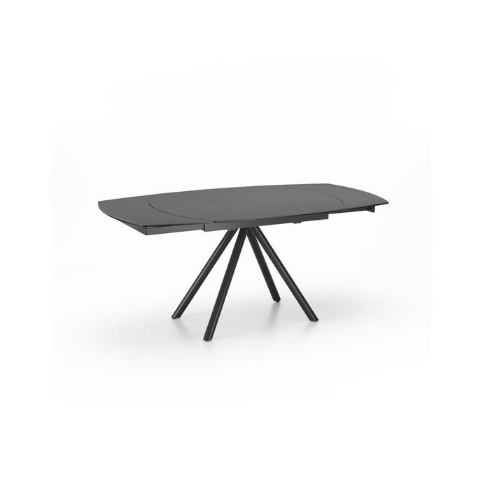 Tavolo Kyoto Four Allungabile in Vetro Temperato Grigio Grafite fino a 180cm