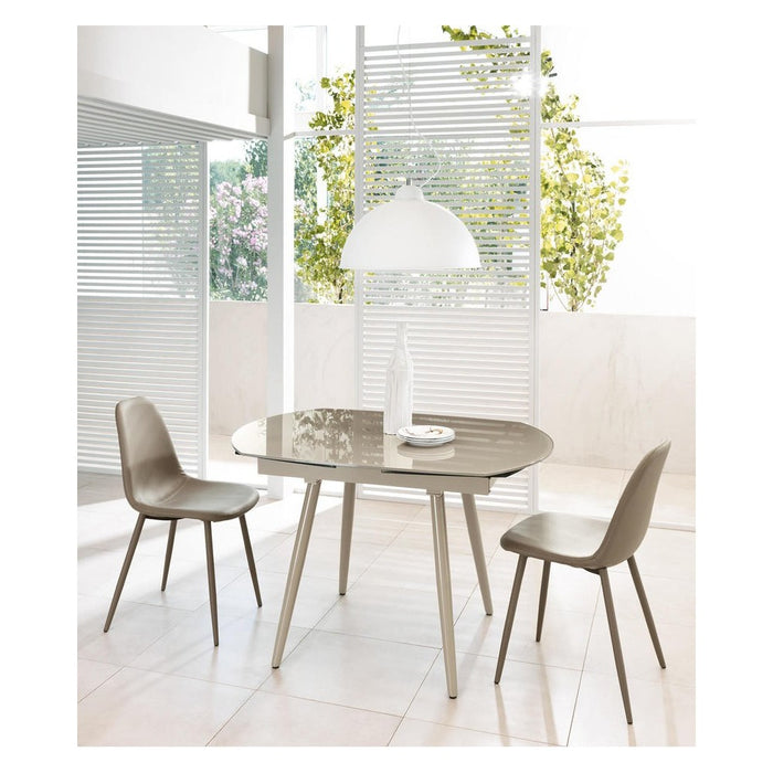 Tavolo Kyoto Four Allungabile in Vetro Temperato Tortora fino a 180cm