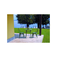 Set Di 2 Tavoli Lamiera 60X60 Verde Militare Moia