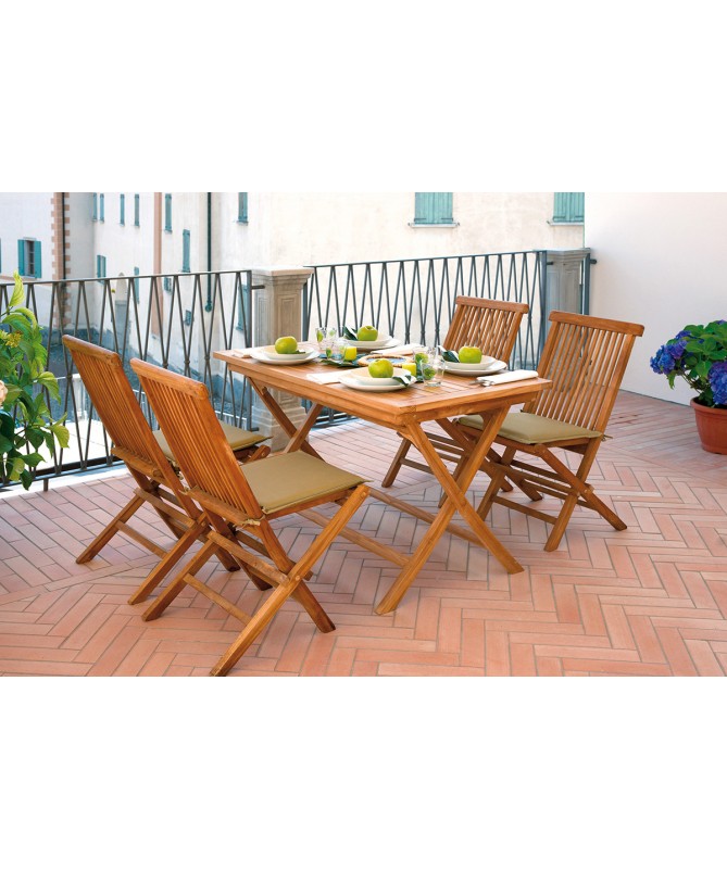 Tavolo Lipari MOIA pieghevole teak da 120x70 cm