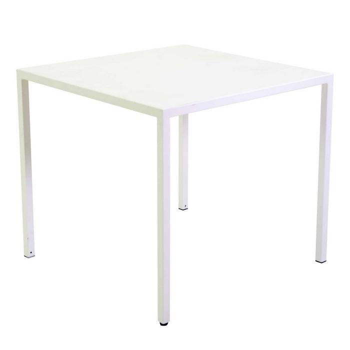 Tavolo metallo autolivellante new Elma bianco quadro cm 70x70h75