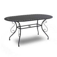 Tavolo metallo new old antracite chiaroovale cm 160x90h72